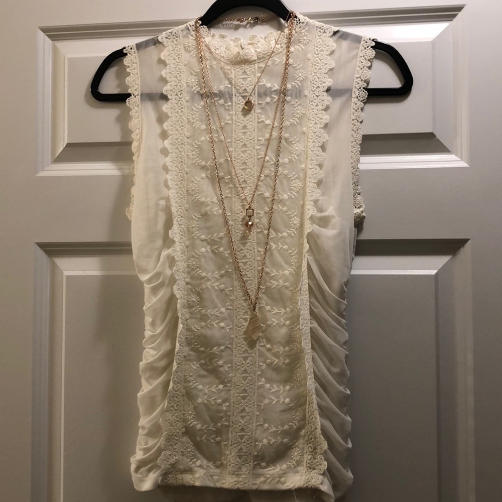 Dressy lace sleeveless top